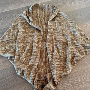 Brown Knit Short Sleeve Cardigan